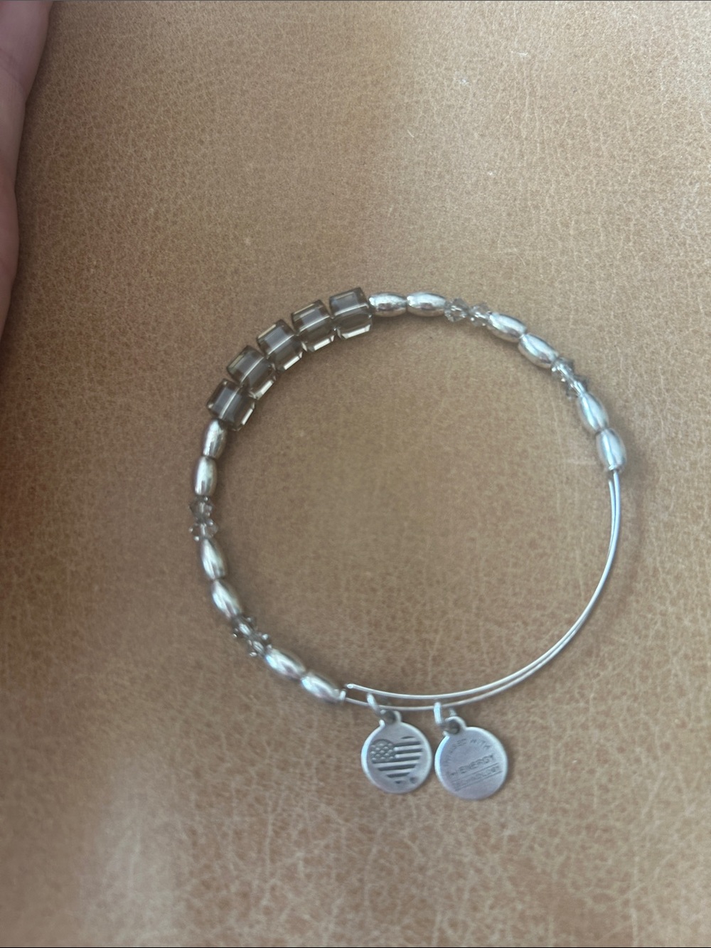 Alex and Ani SilverBeaded Charm Bangle Bracelet
